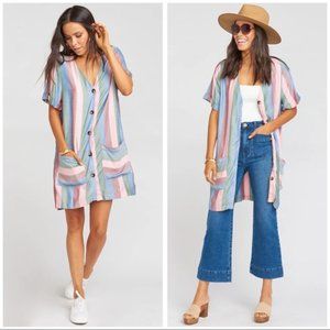 Show Me Your MuMu Striped Mini Dress - Blue, Pink, Green